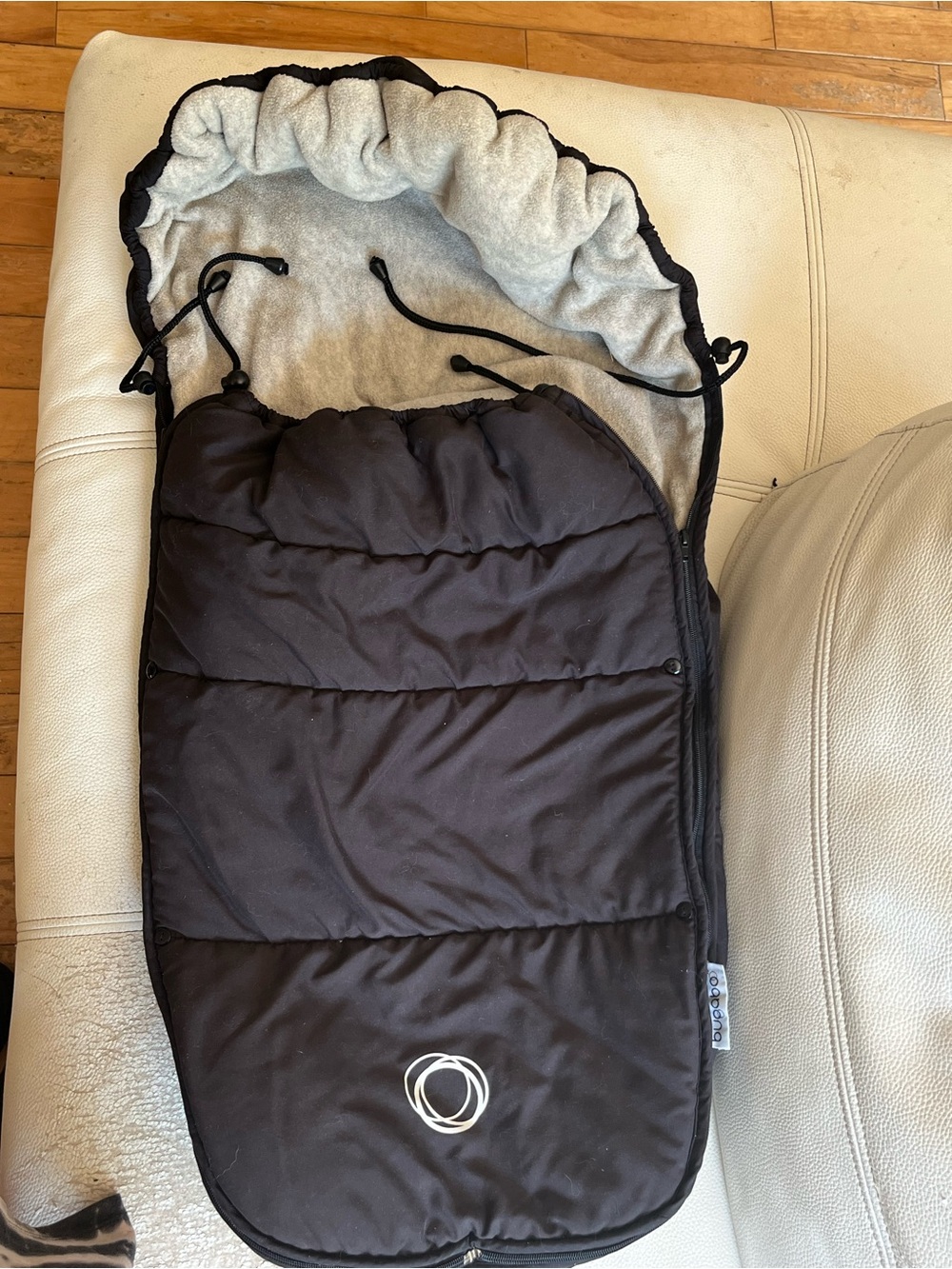 Black Bugaboo Stroller Footmuff with Fleece Lining
